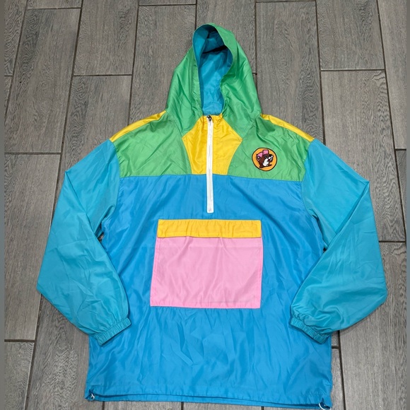 Jackets & Blazers - Buc-ee's Beaver Color Block Pastel Windbreaker Size Medium